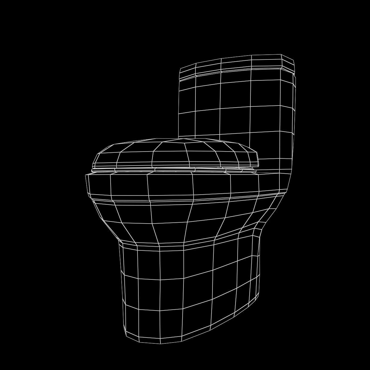 WC One Piece White  Low-poly 3D model_9