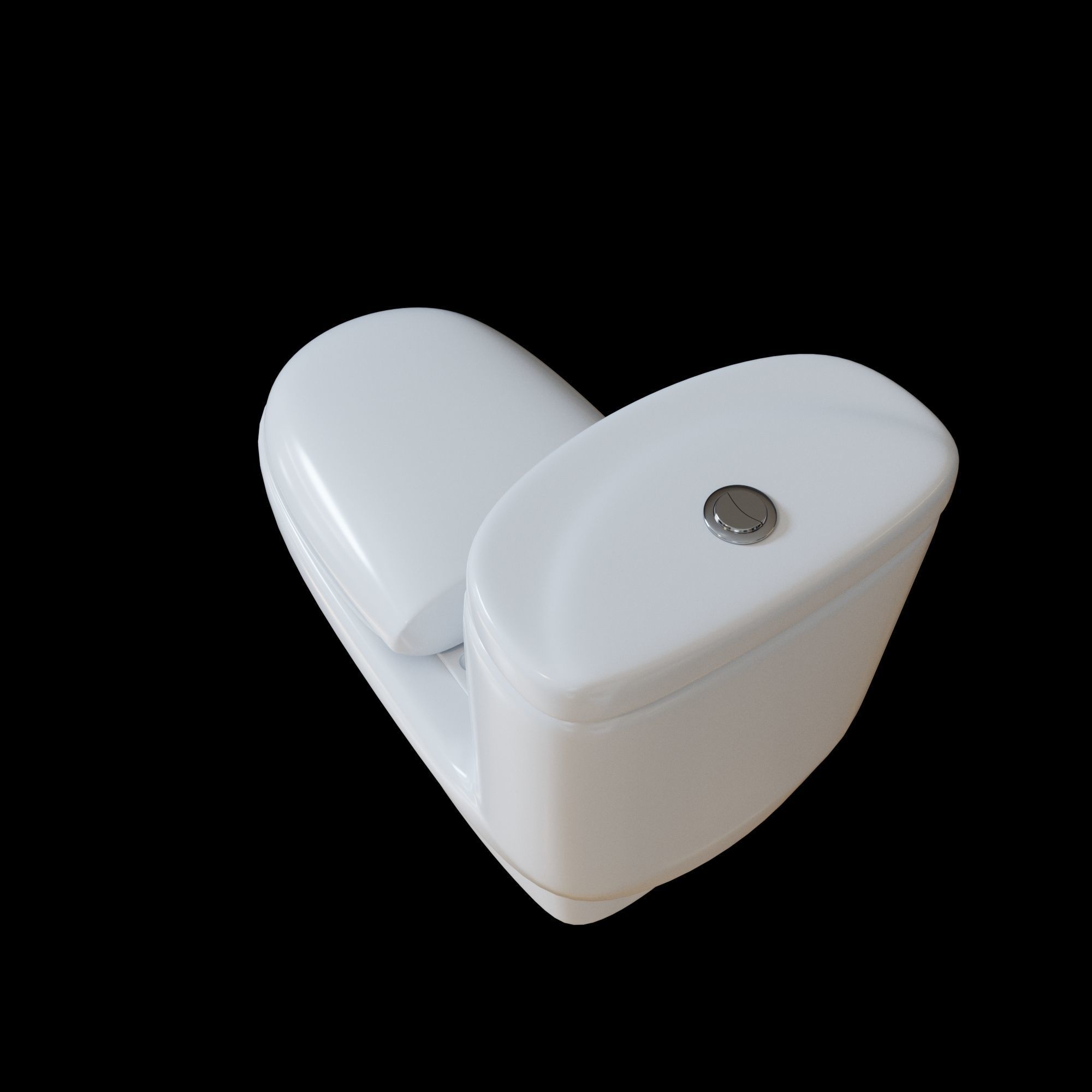 WC One Piece White  Low-poly 3D model_4