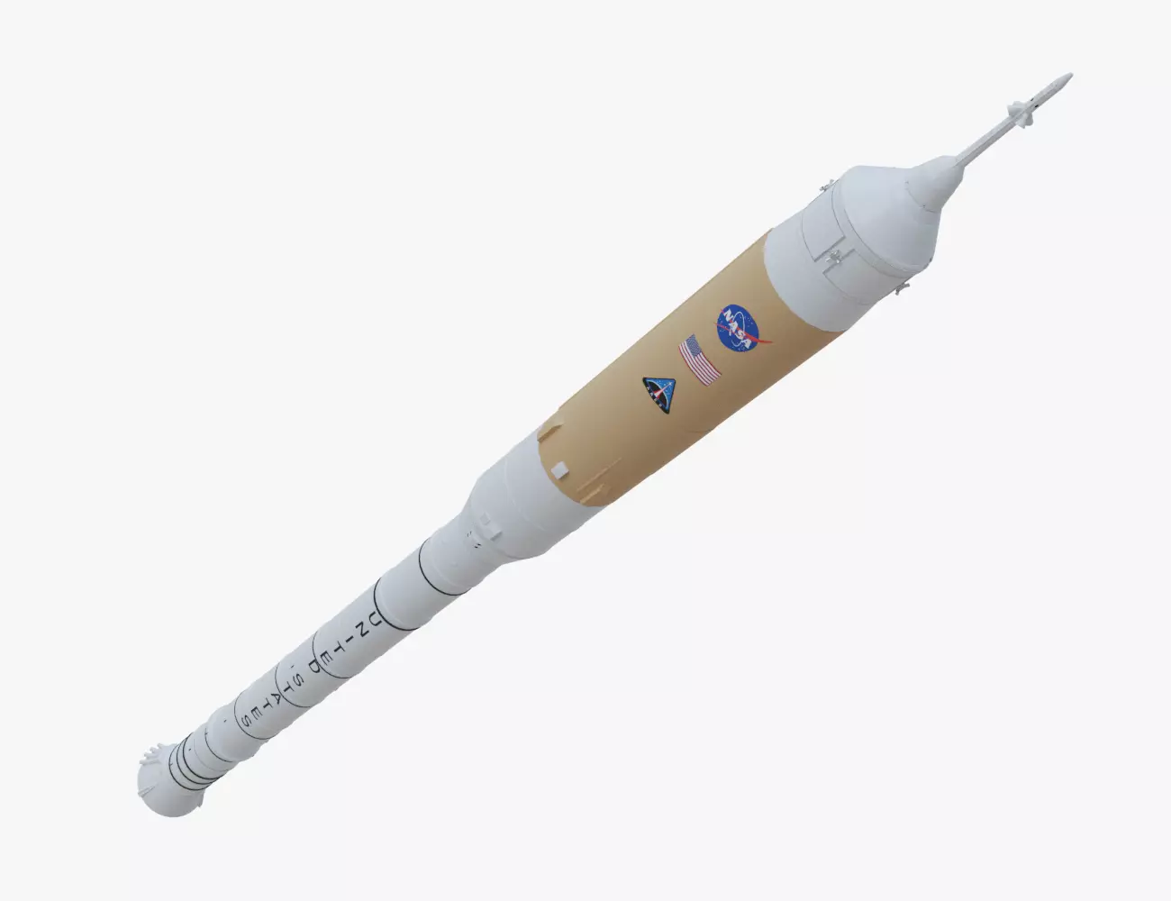 Ares 1 NASA Rocket Low-poly 3D model_0