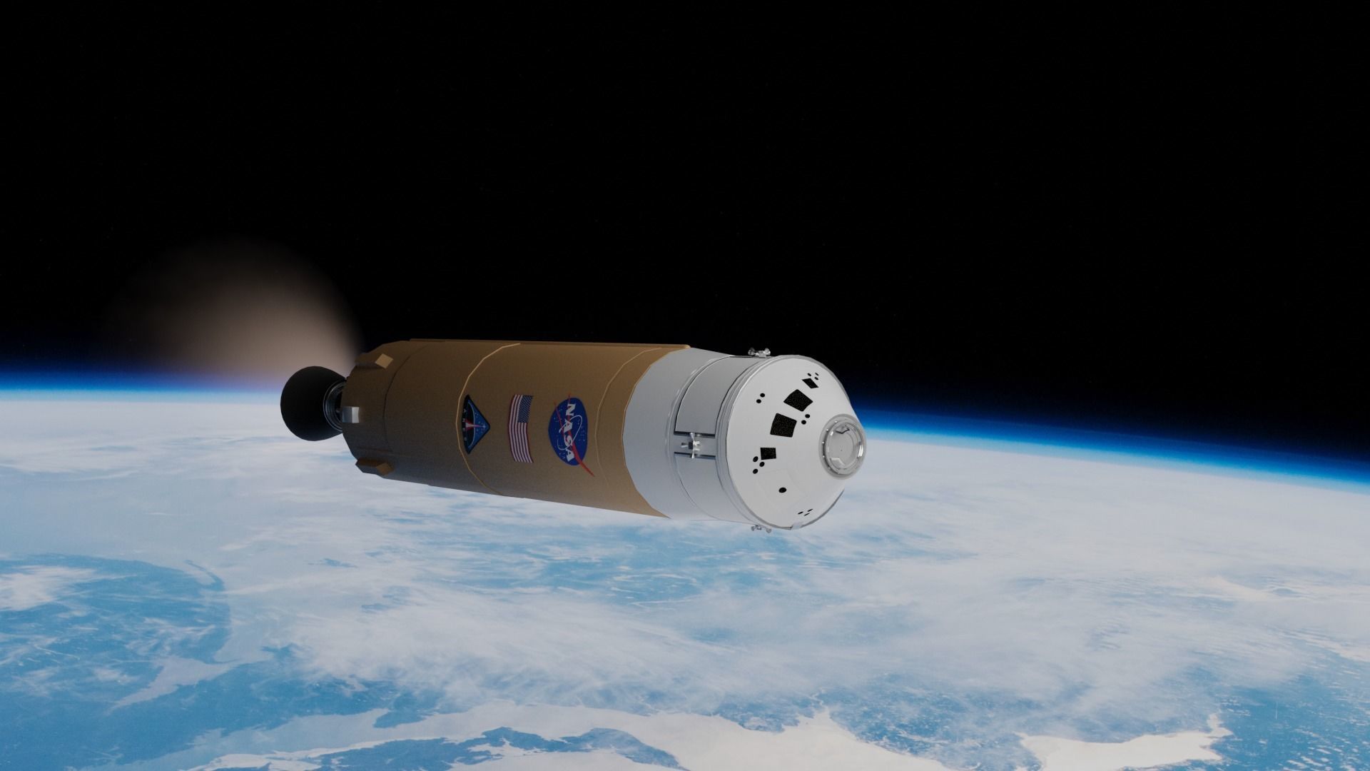 Ares 1 NASA Rocket Low-poly 3D model_4