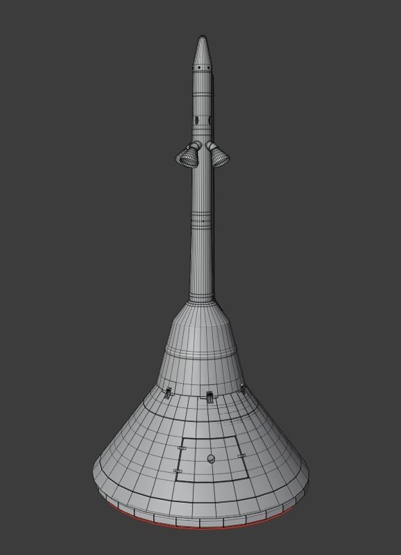 Ares 1 NASA Rocket Low-poly 3D model_17