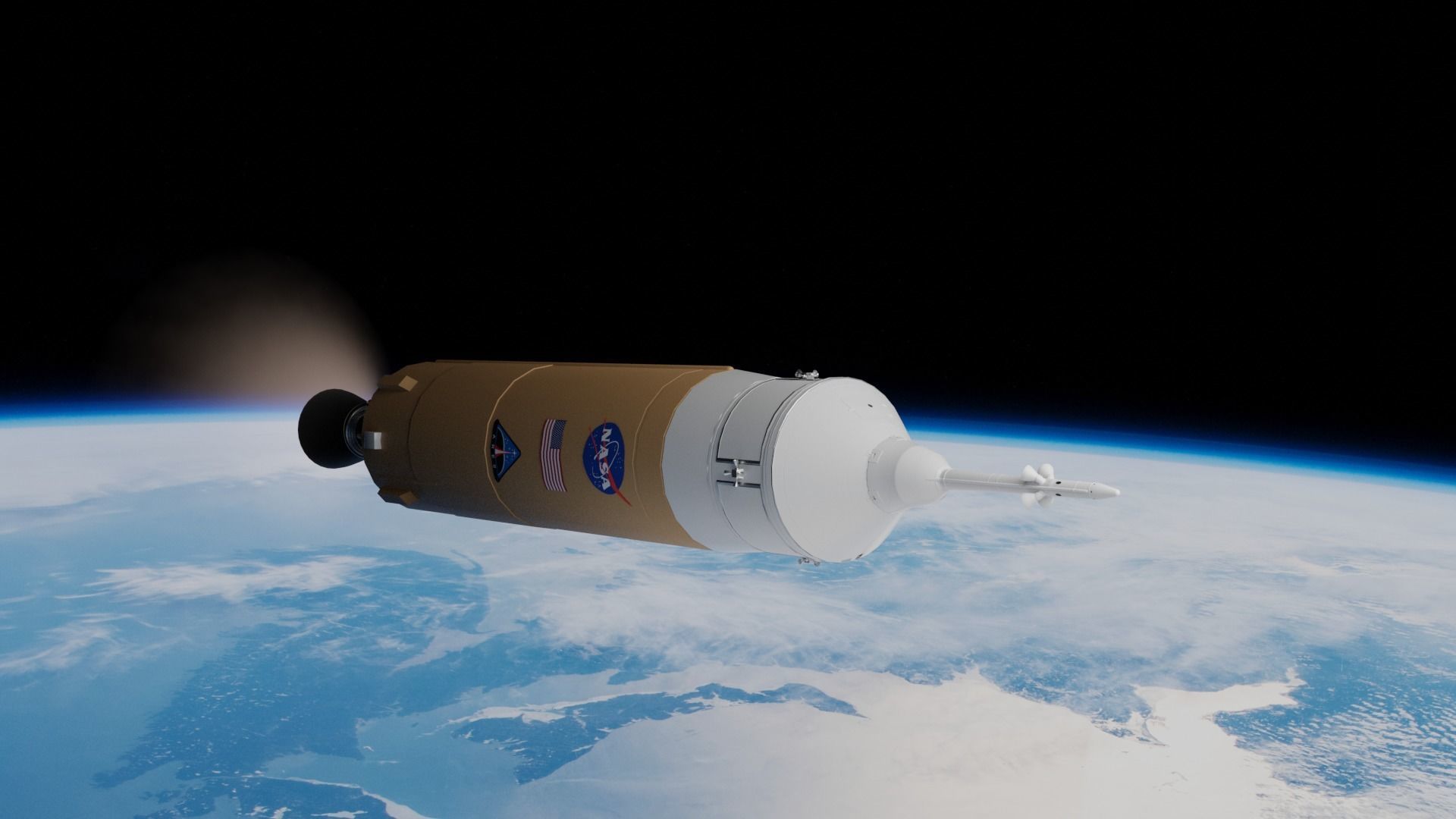 Ares 1 NASA Rocket Low-poly 3D model_3