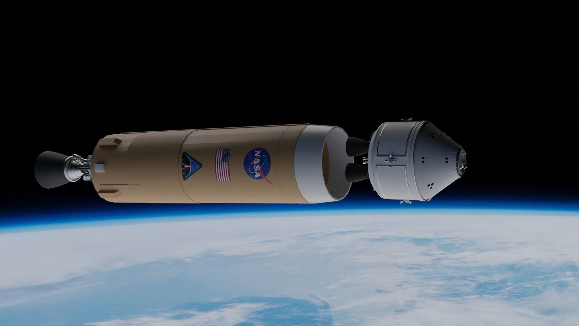 Ares 1 NASA Rocket Low-poly 3D model_5