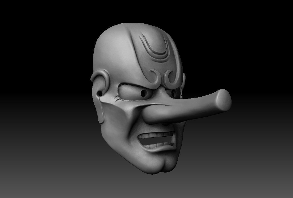 TENGU MASK 3D print model_3