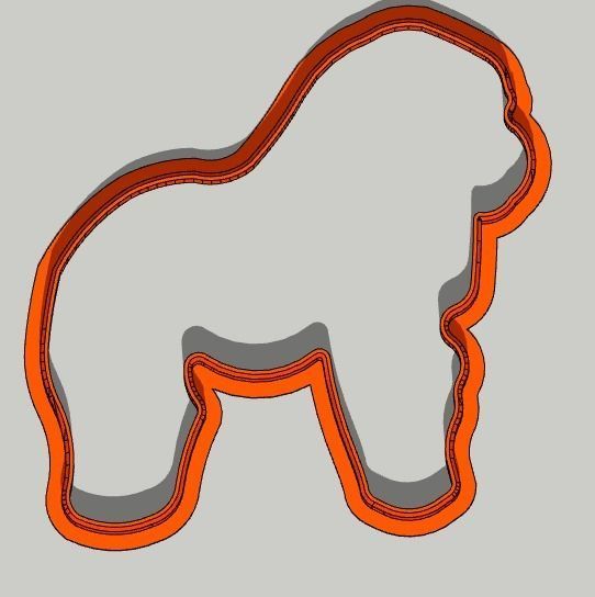 Gorilla Cookie Cutter 3D print model_1