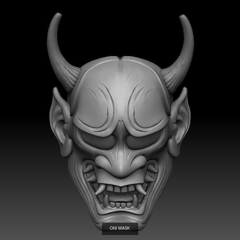 Traditional Japanese Masks  2 3D Model Collection_2