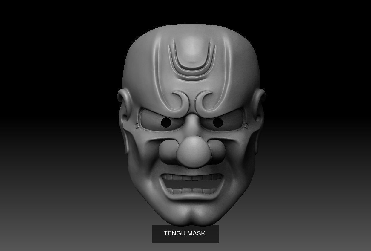 Traditional Japanese Masks  2 3D Model Collection_4