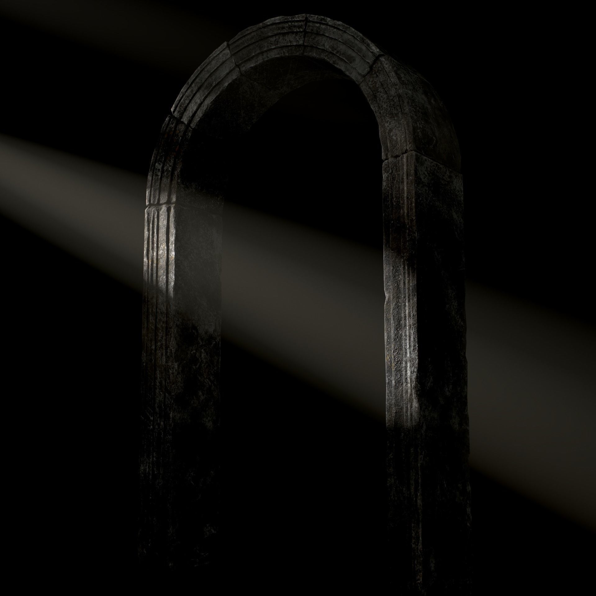 Medieval Stone Arch  Low-poly 3D model_29