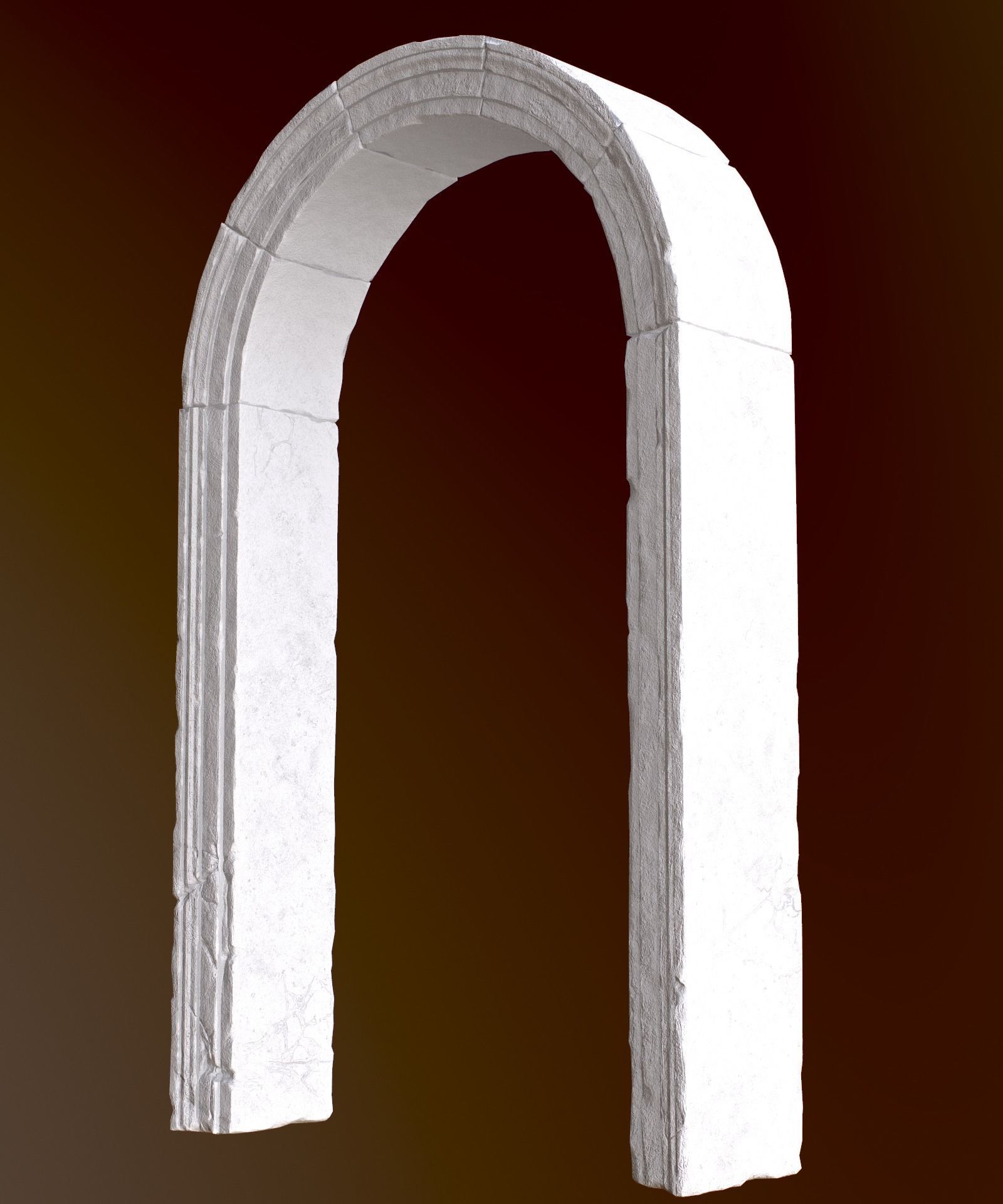 Medieval Stone Arch  Low-poly 3D model_33