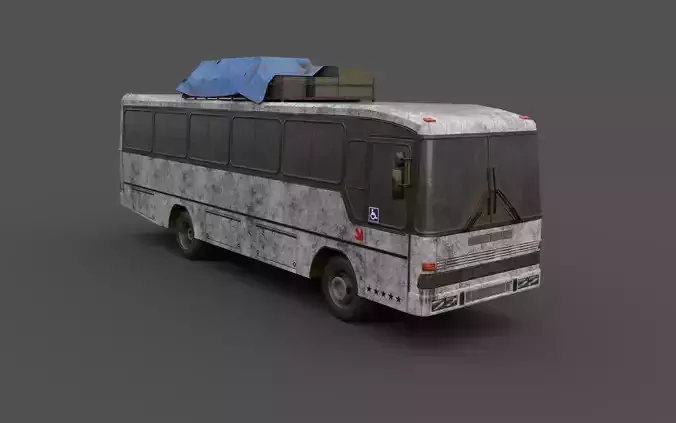 Camping Bus Strada Offroad PBR Low-poly 3D model