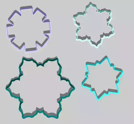 Snow Cookie Cutter Set 3D print model