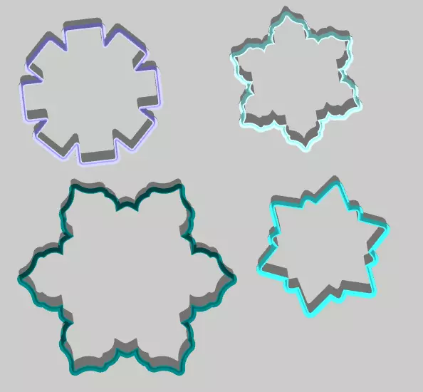 Snow Cookie Cutter Set 3D print model_0