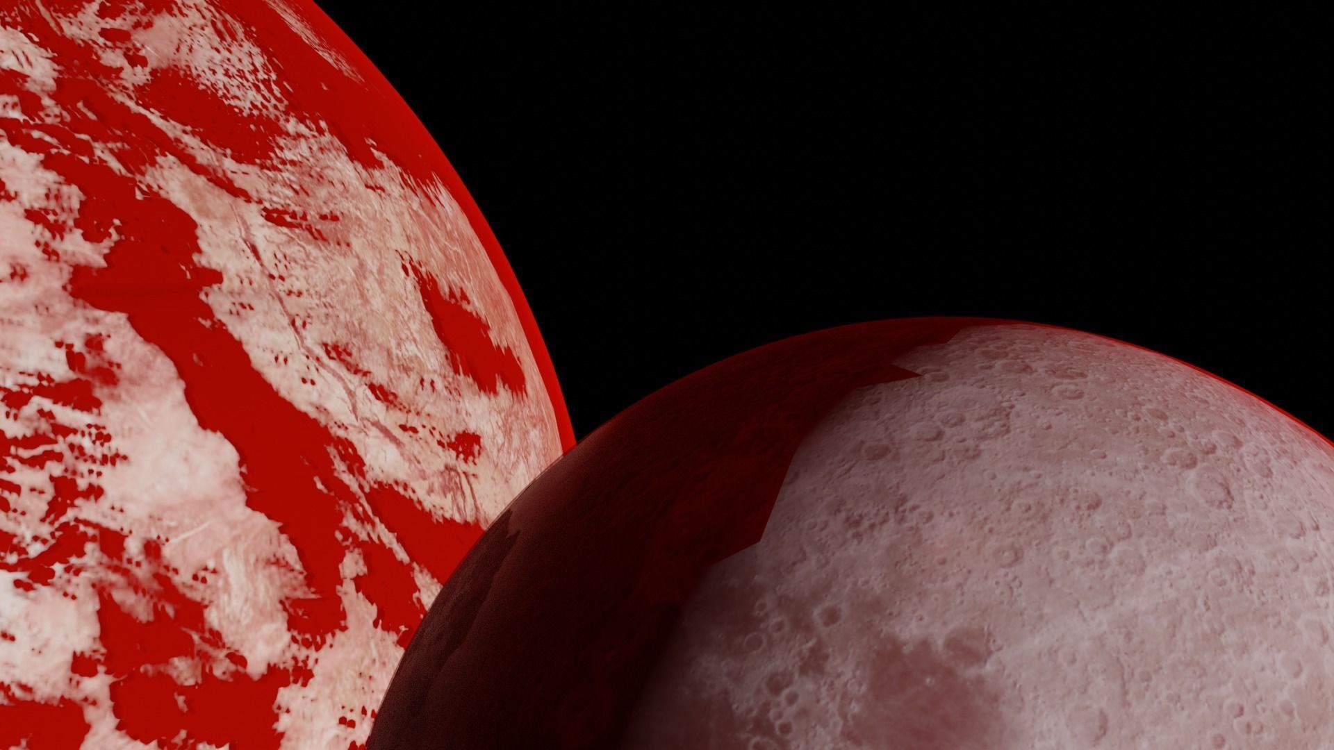 Planet With Two Moons 3D model_1