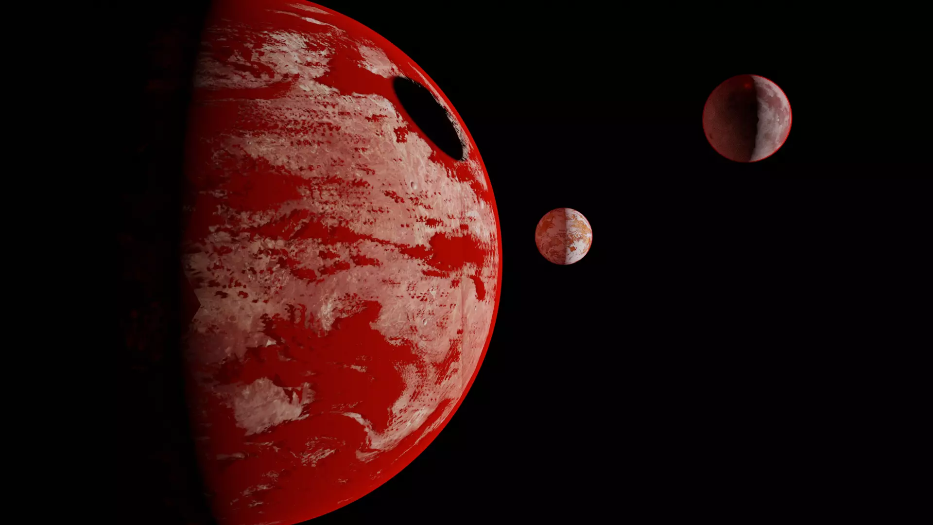 Planet With Two Moons 3D model_0