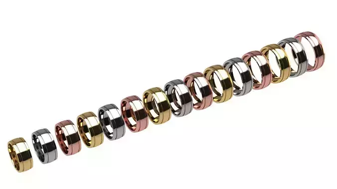 2 Grooves Wedding Band 7 mm wide