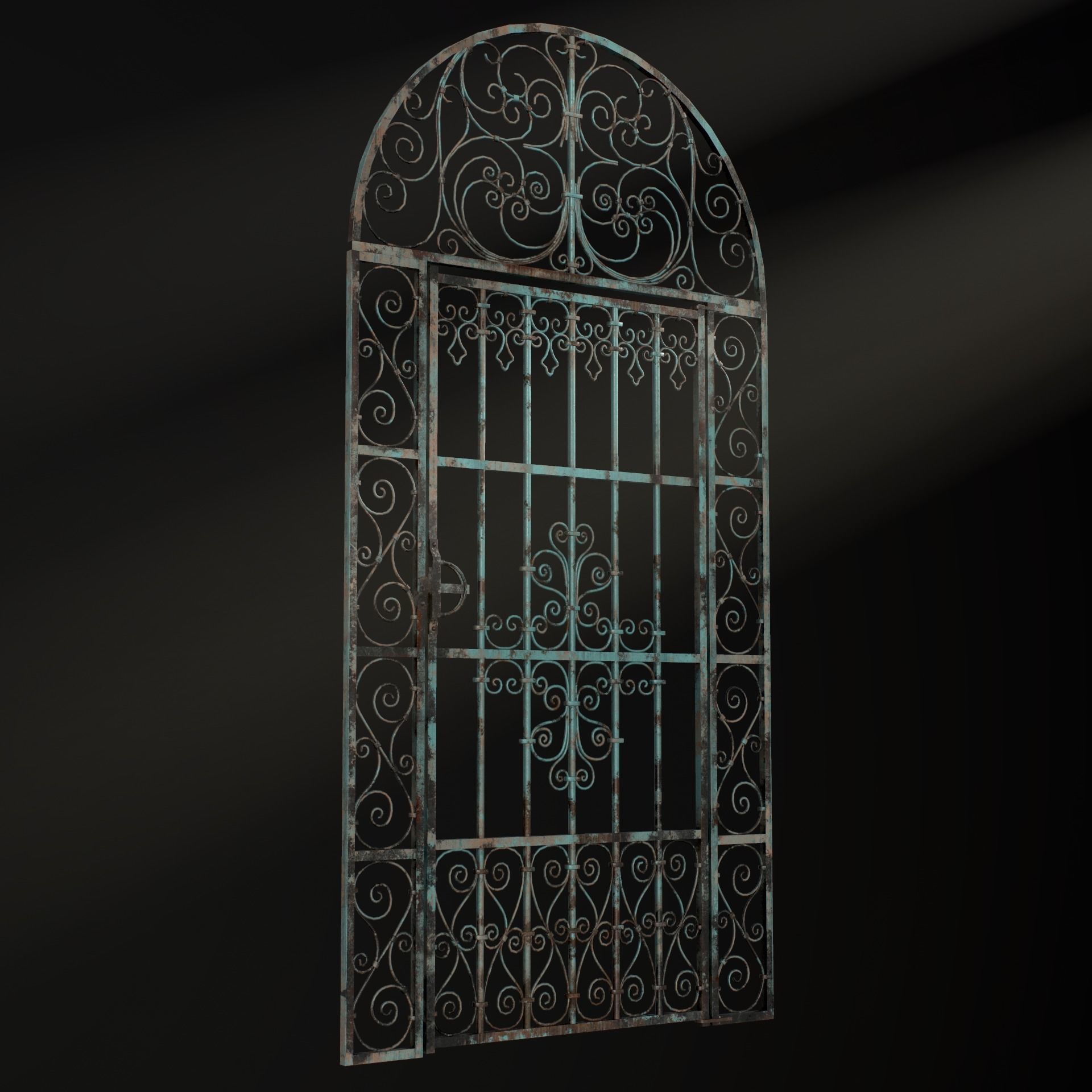 Medieval Forged Door for the garden Low-poly 3D model_49