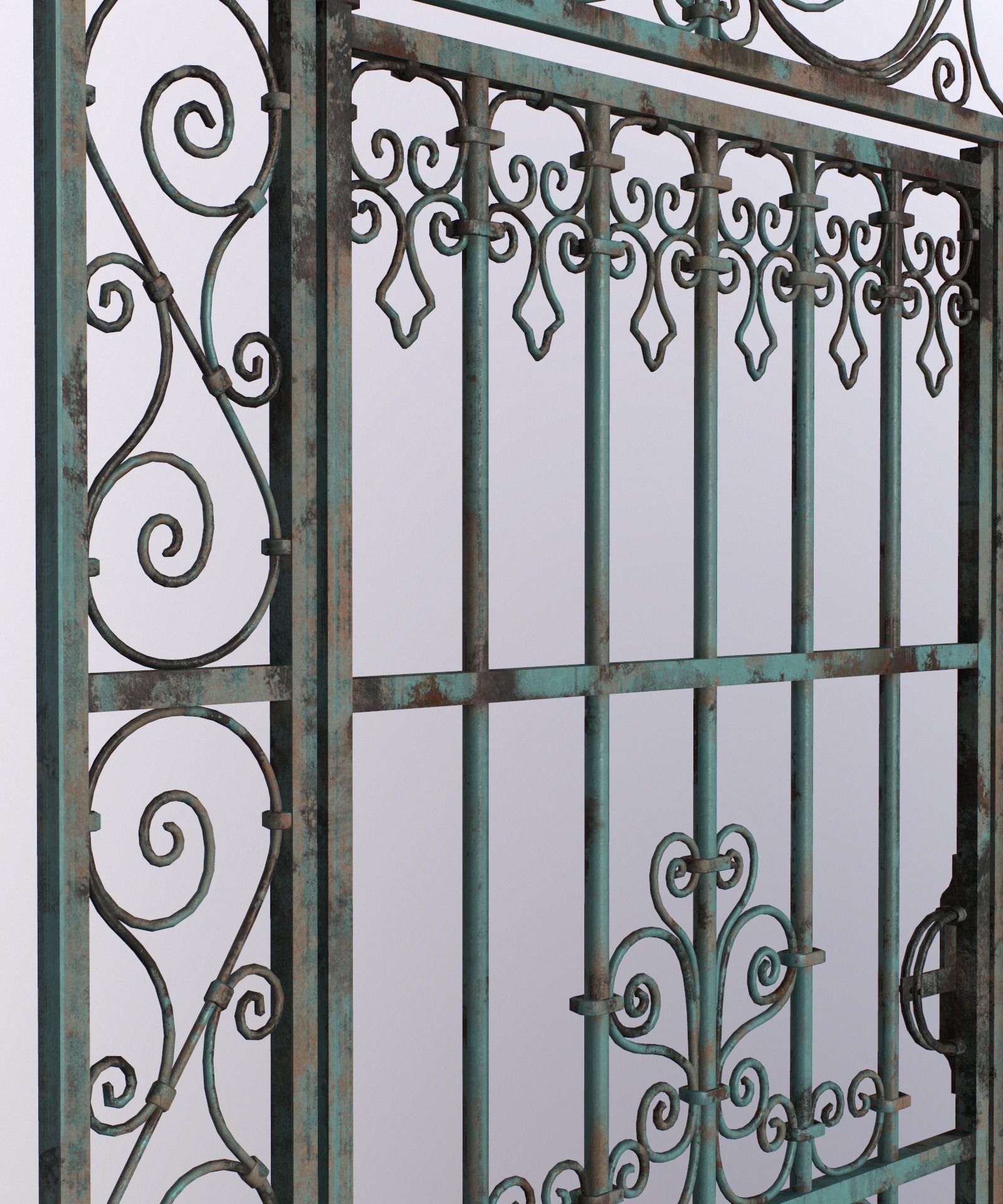 Medieval Forged Door for the garden Low-poly 3D model_37