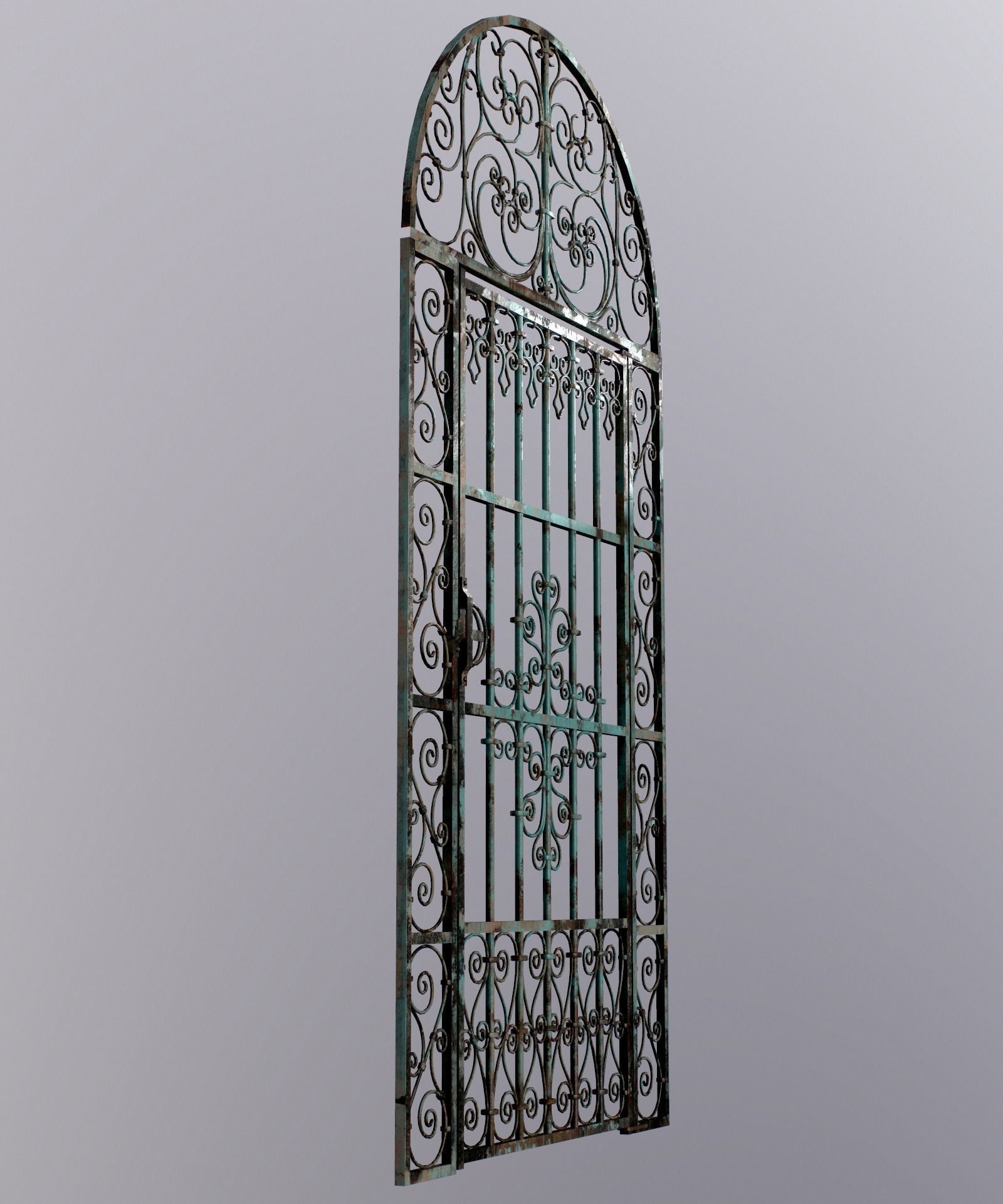 Medieval Forged Door for the garden Low-poly 3D model_26