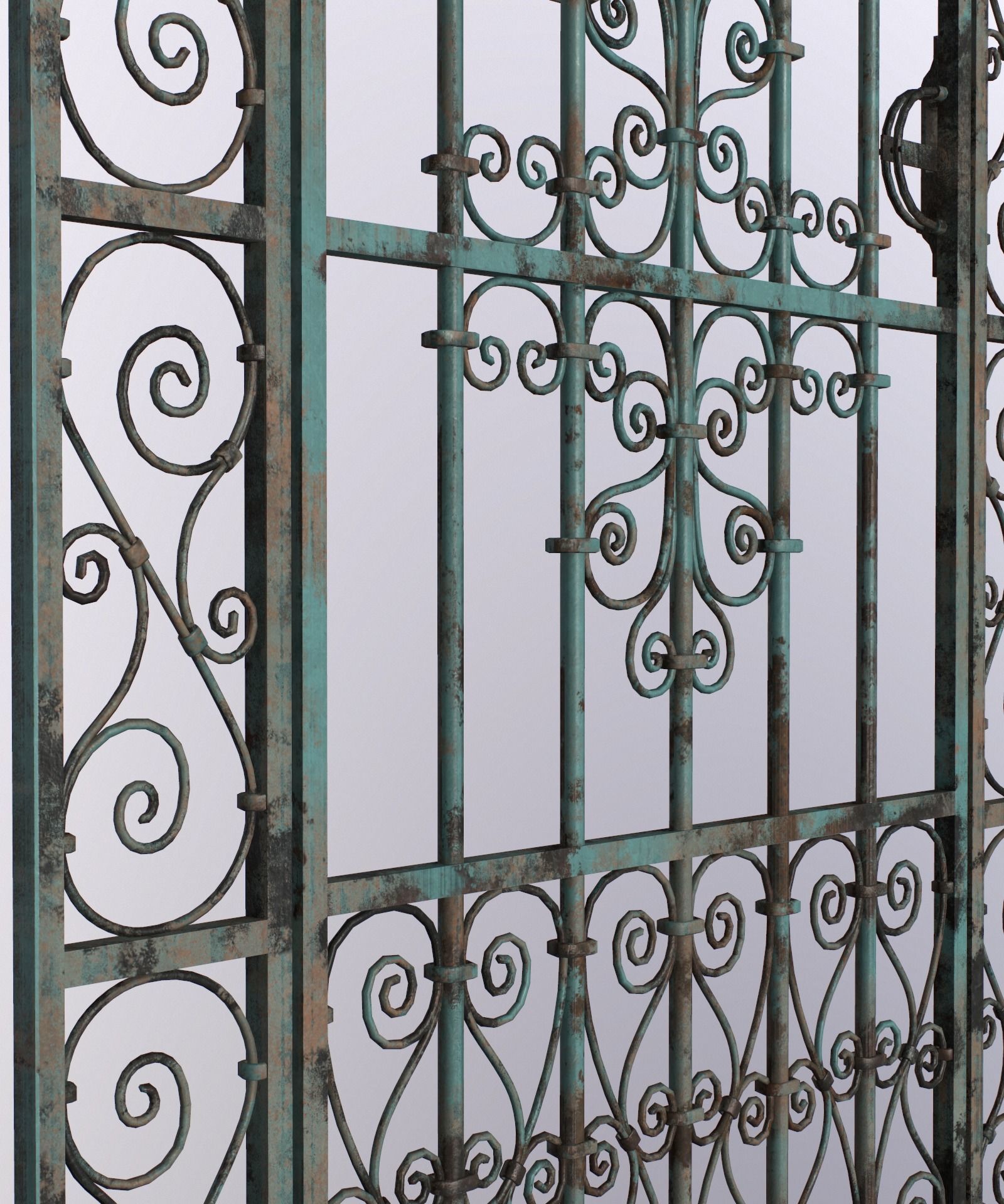 Medieval Forged Door for the garden Low-poly 3D model_36