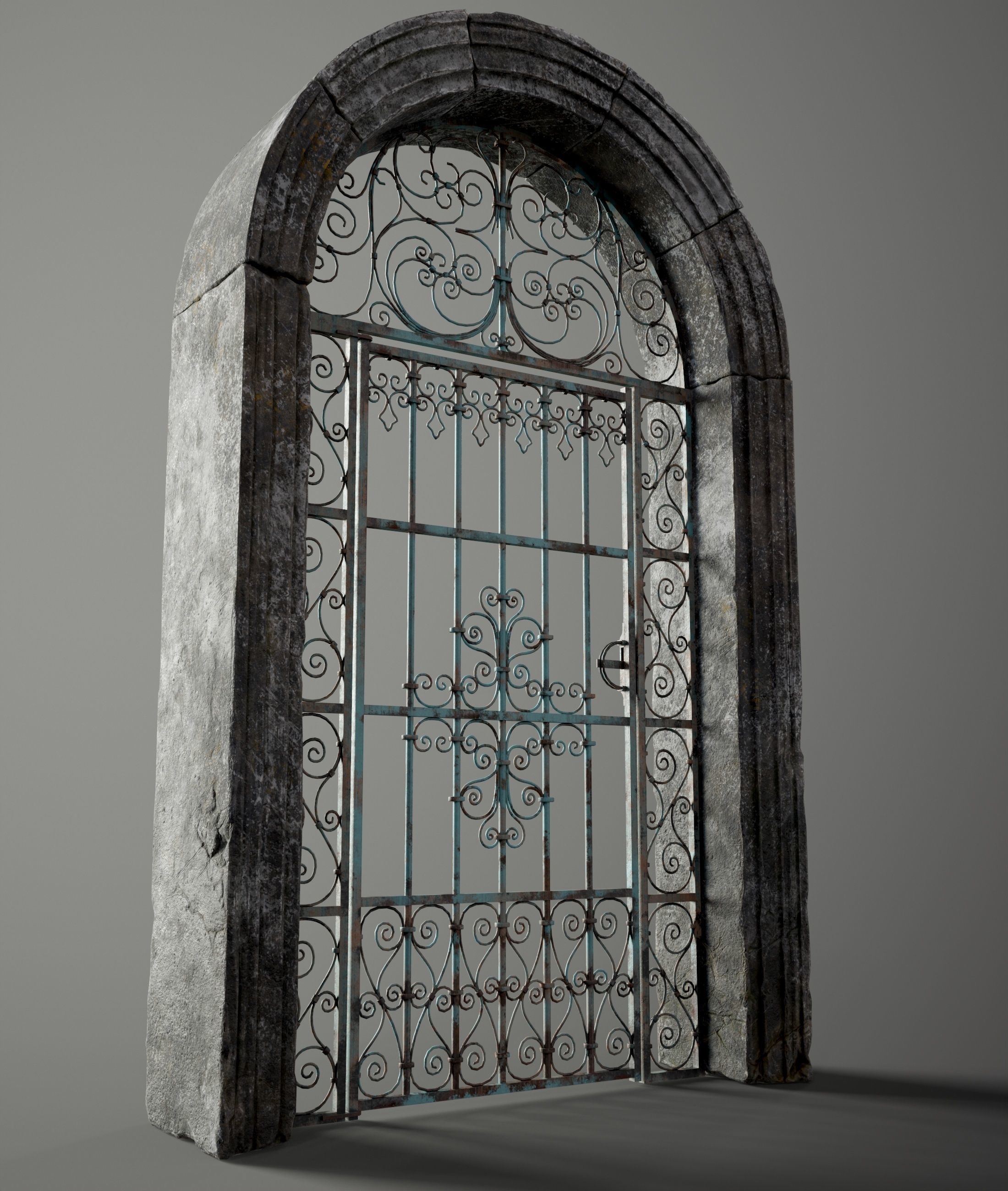 Medieval Forged Door for the garden Low-poly 3D model_20