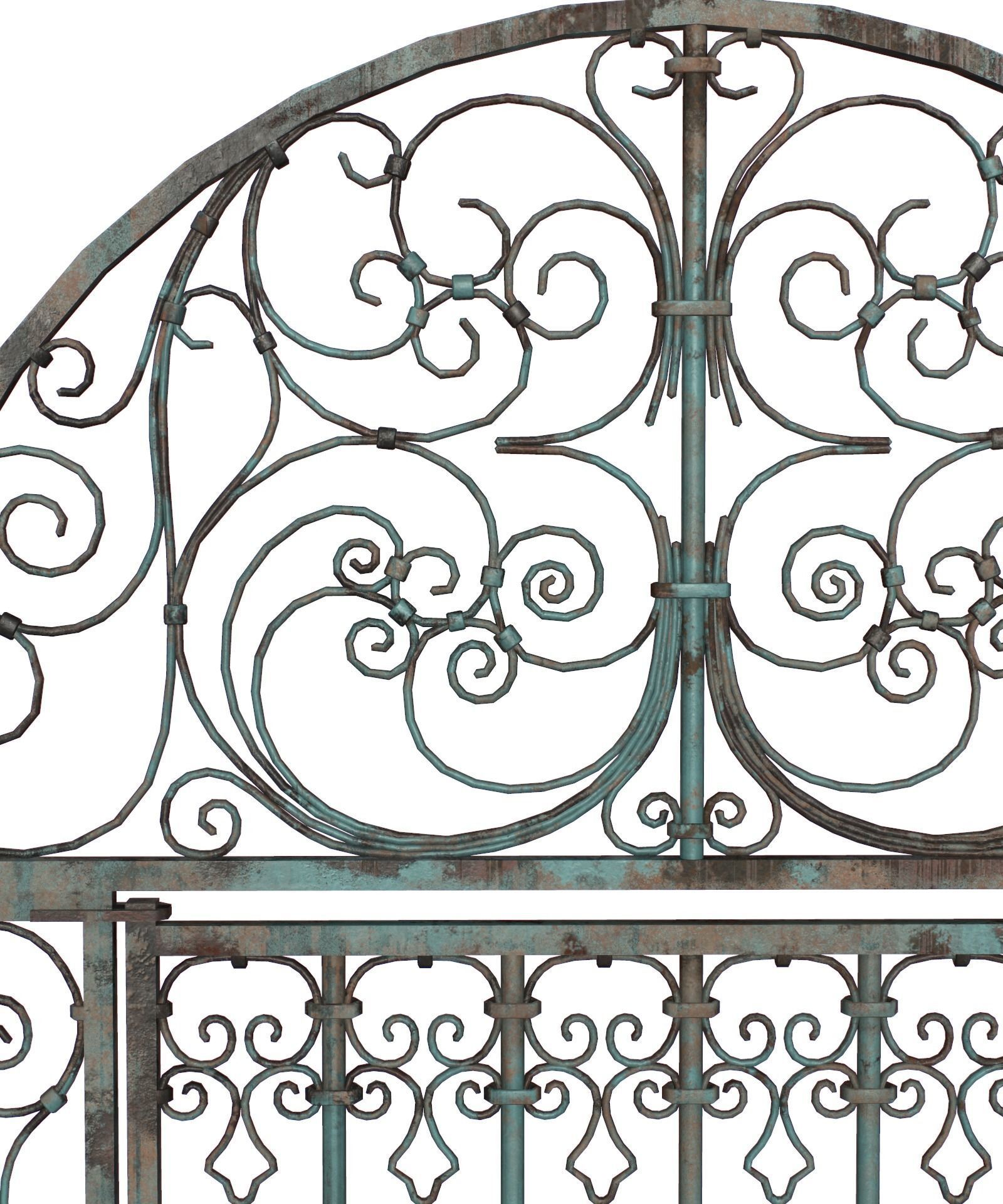 Medieval Forged Door for the garden Low-poly 3D model_38