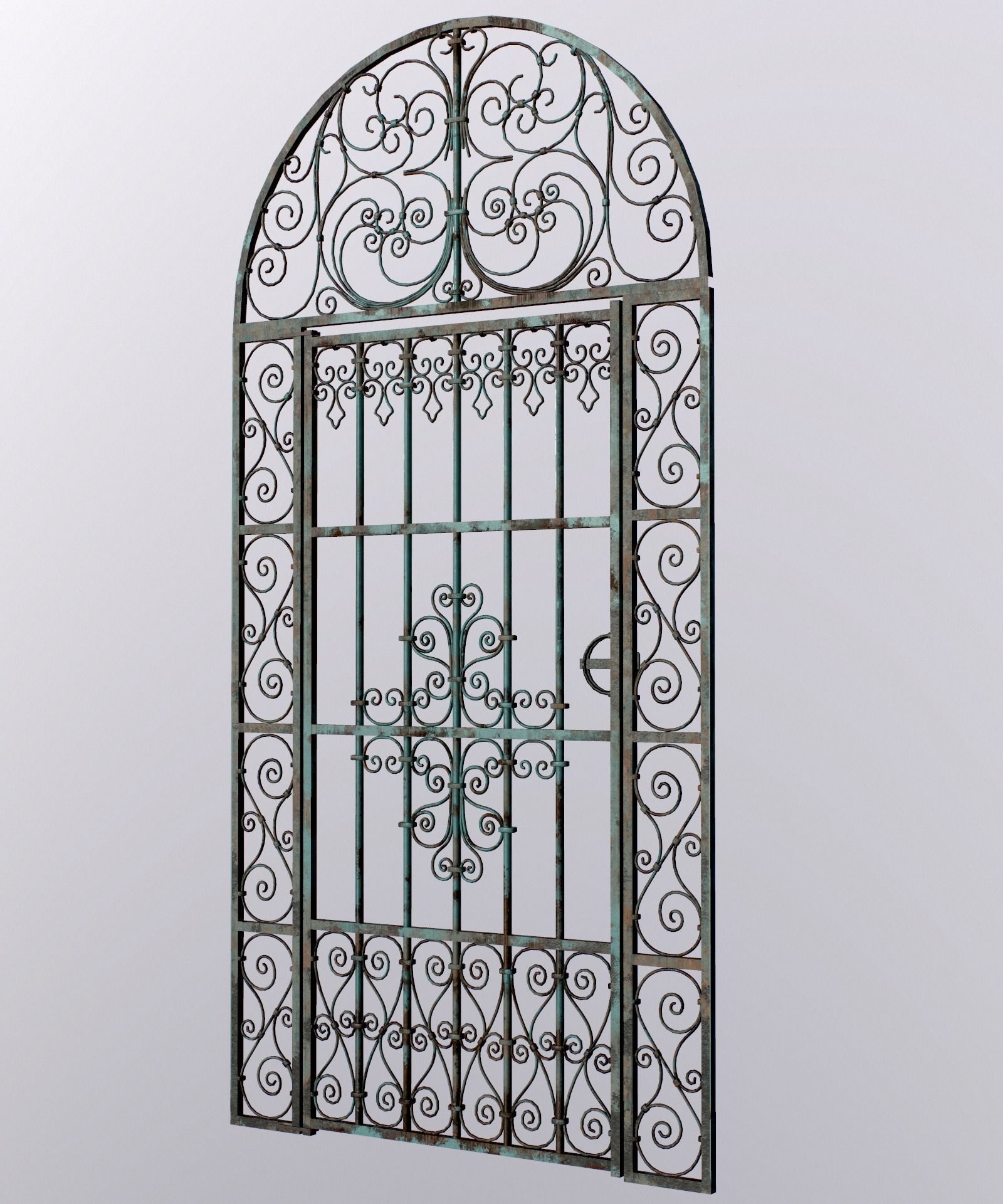 Medieval Forged Door for the garden Low-poly 3D model_25