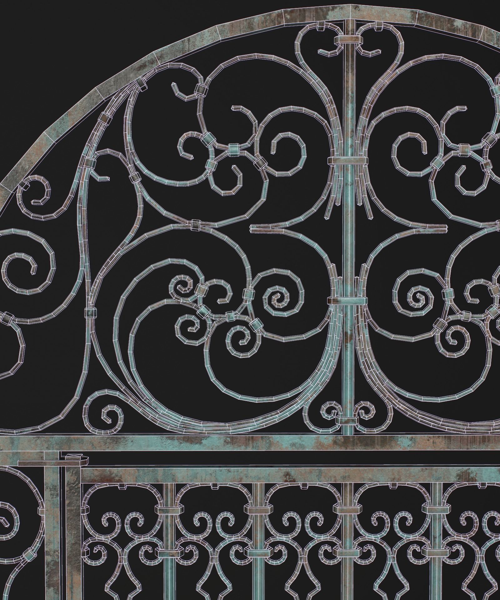 Medieval Forged Door for the garden Low-poly 3D model_39