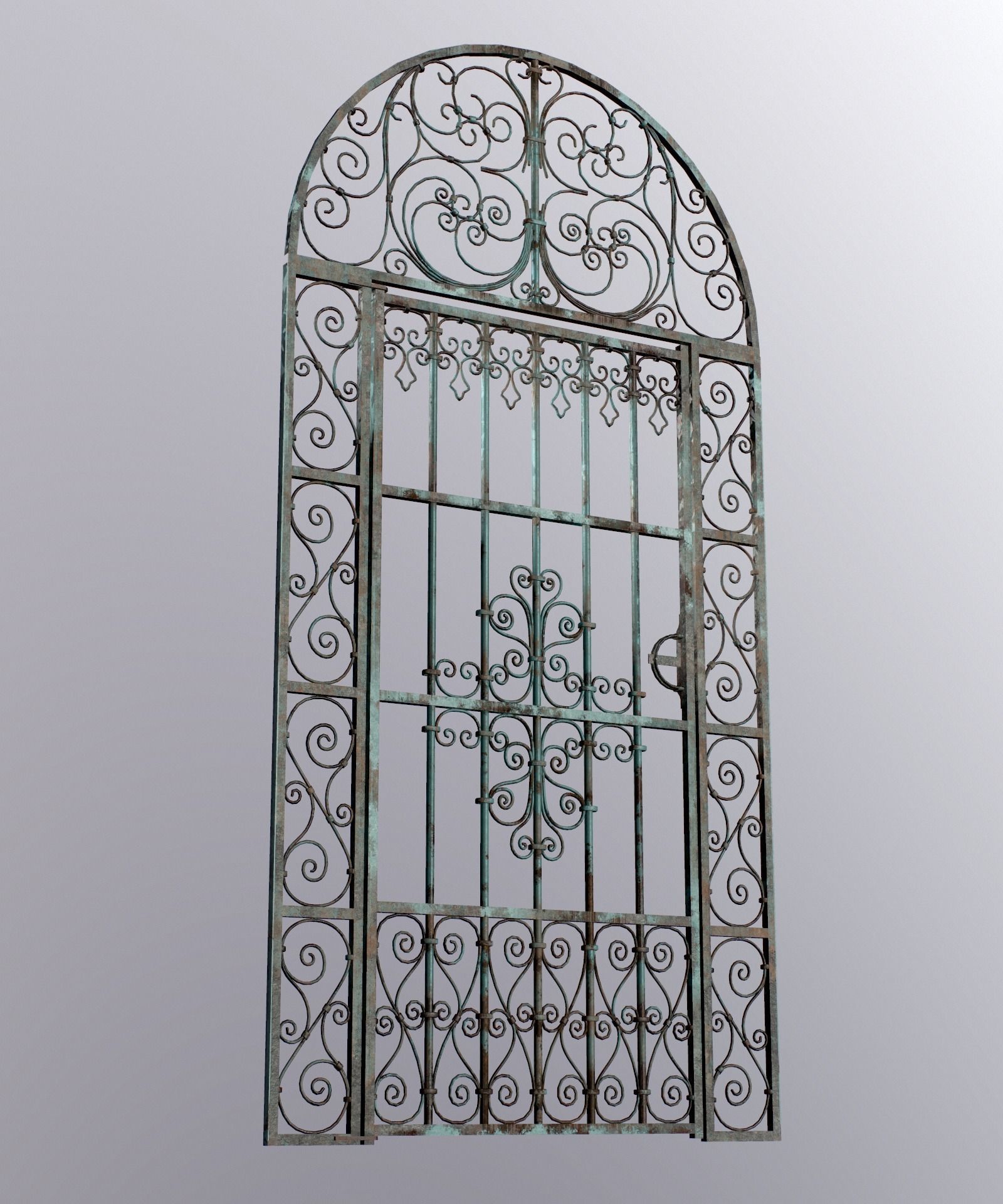 Medieval Forged Door for the garden Low-poly 3D model_23