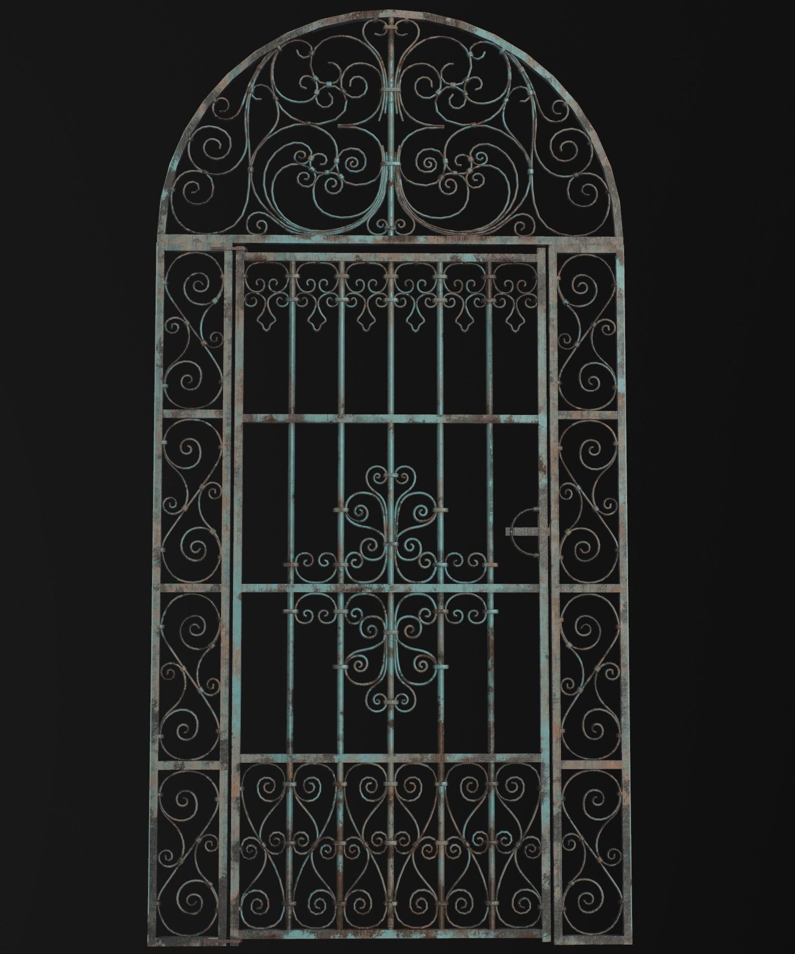 Medieval Forged Door for the garden Low-poly 3D model_32