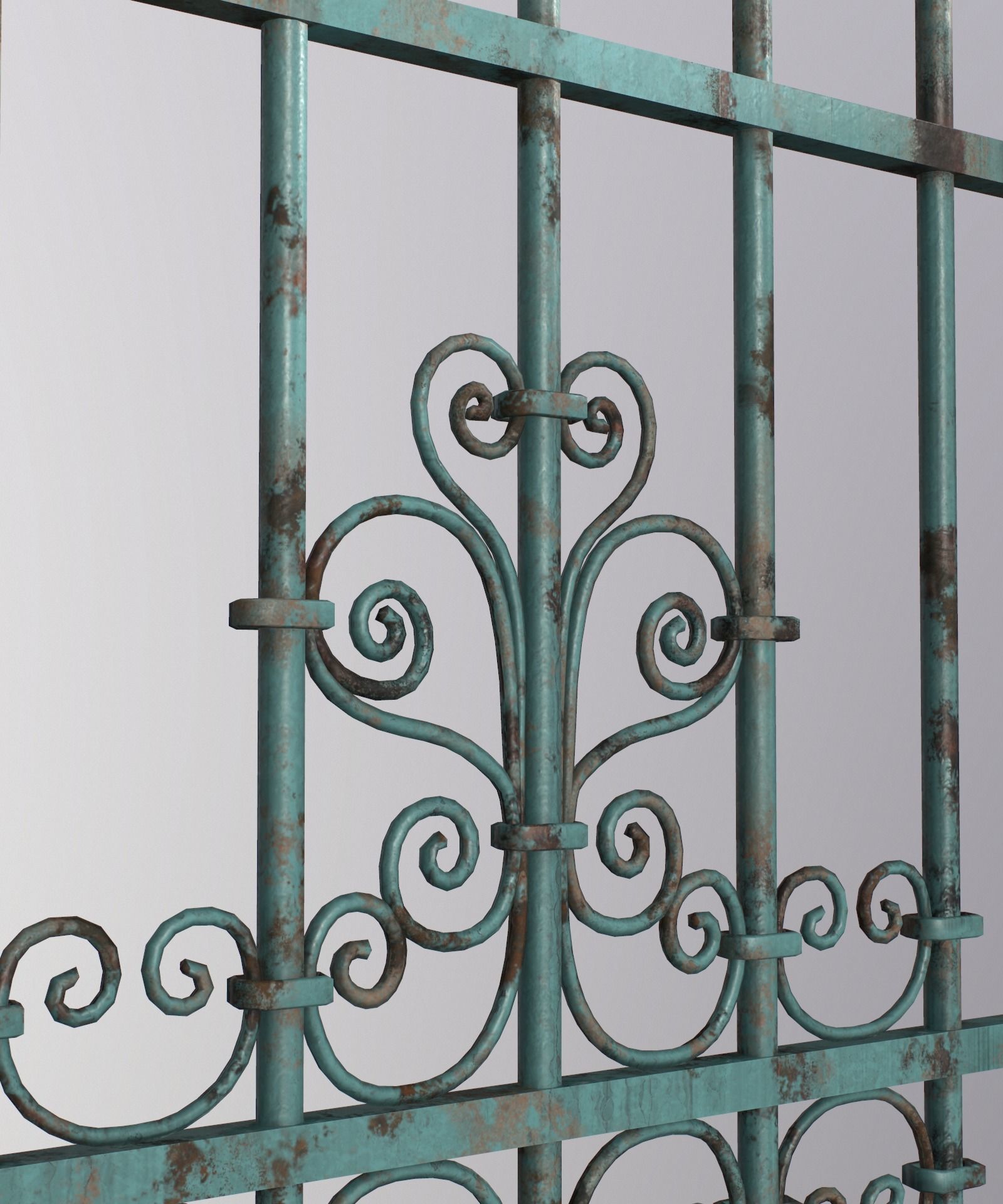 Medieval Forged Door for the garden Low-poly 3D model_28