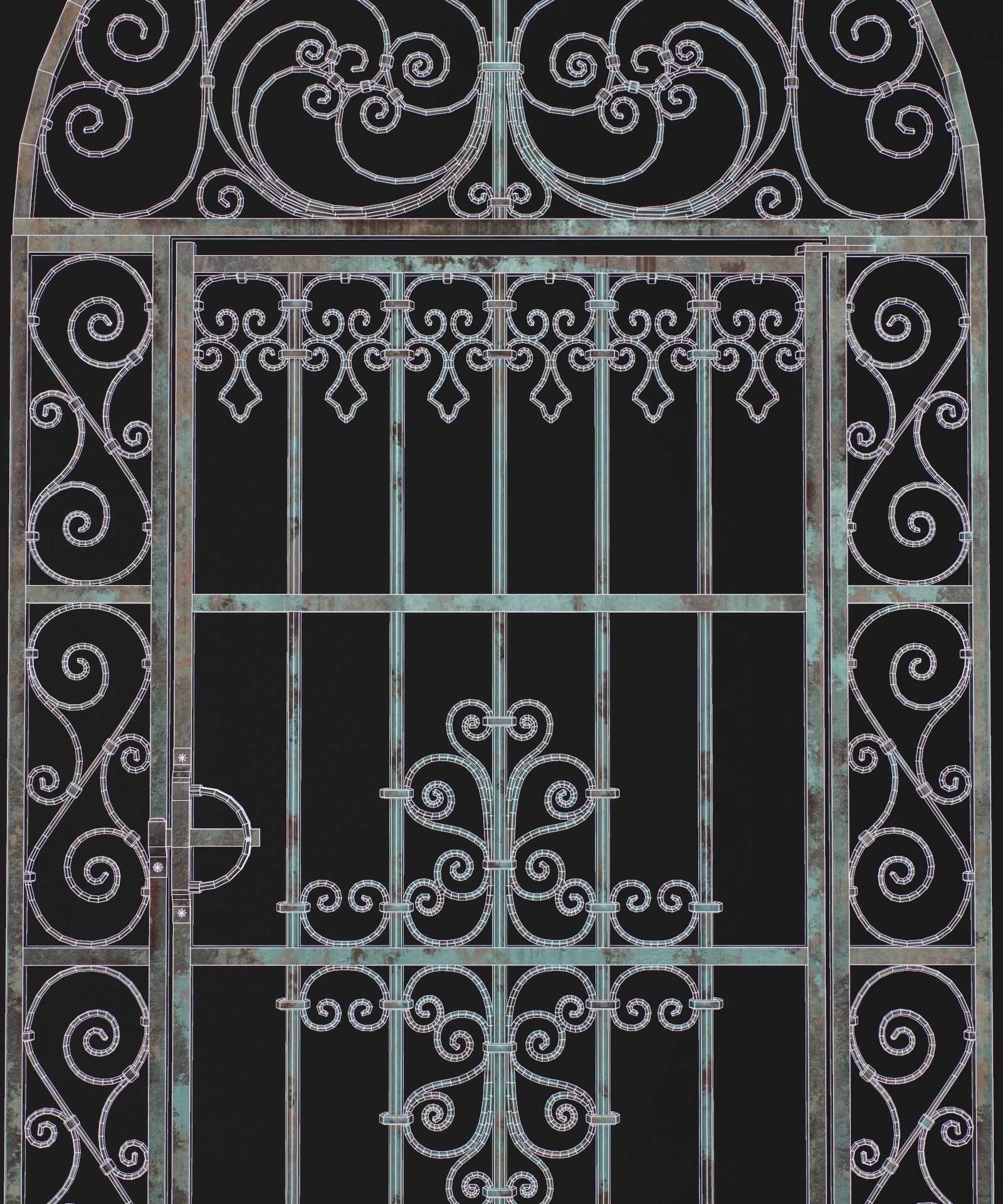 Medieval Forged Door for the garden Low-poly 3D model_45