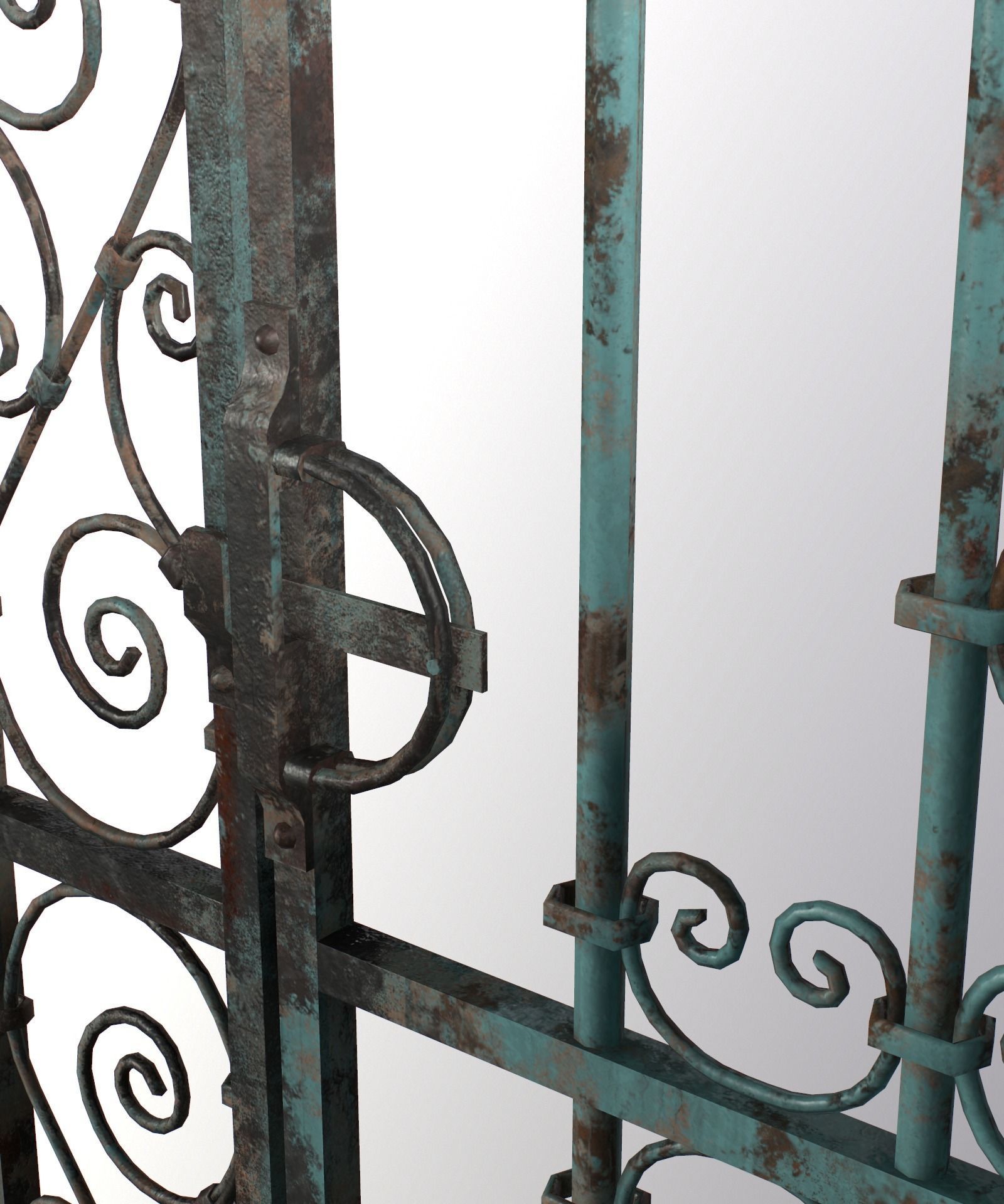 Medieval Forged Door for the garden Low-poly 3D model_30