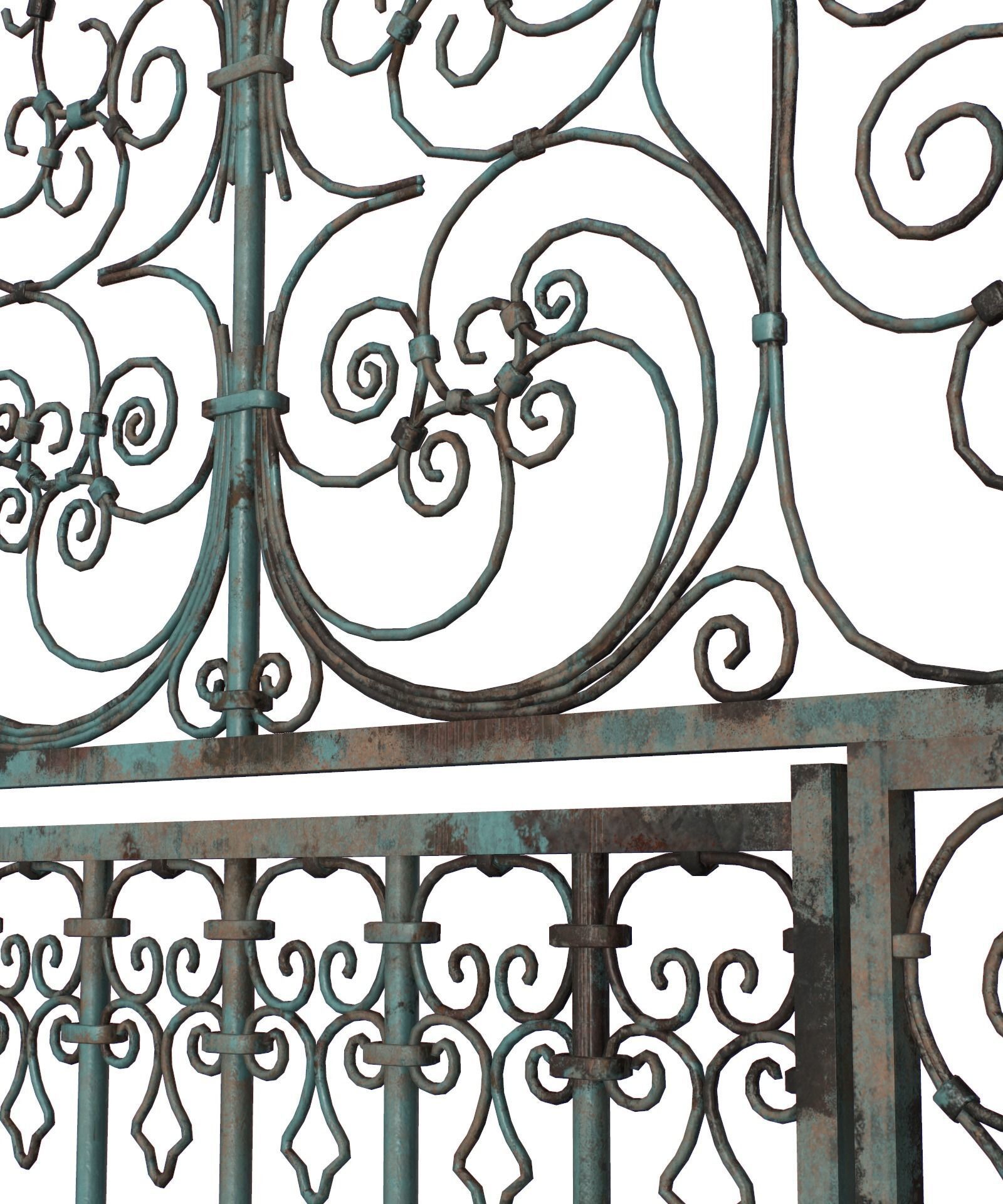 Medieval Forged Door for the garden Low-poly 3D model_34