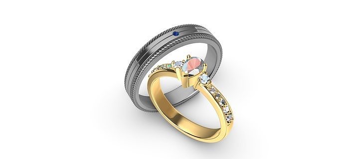 Solitaire Ring Pear Shape 3D print model