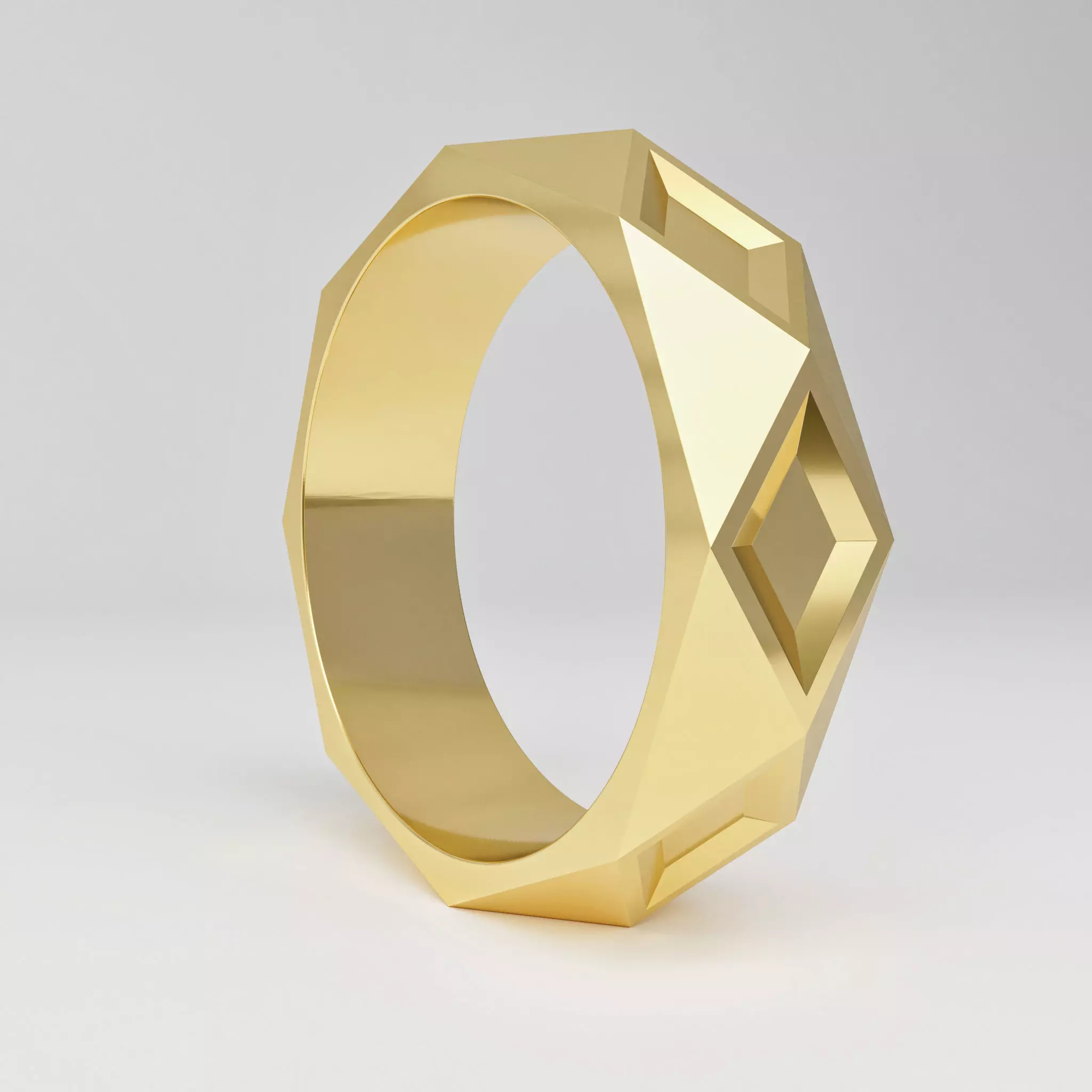 Romboid ring 3D print model_0