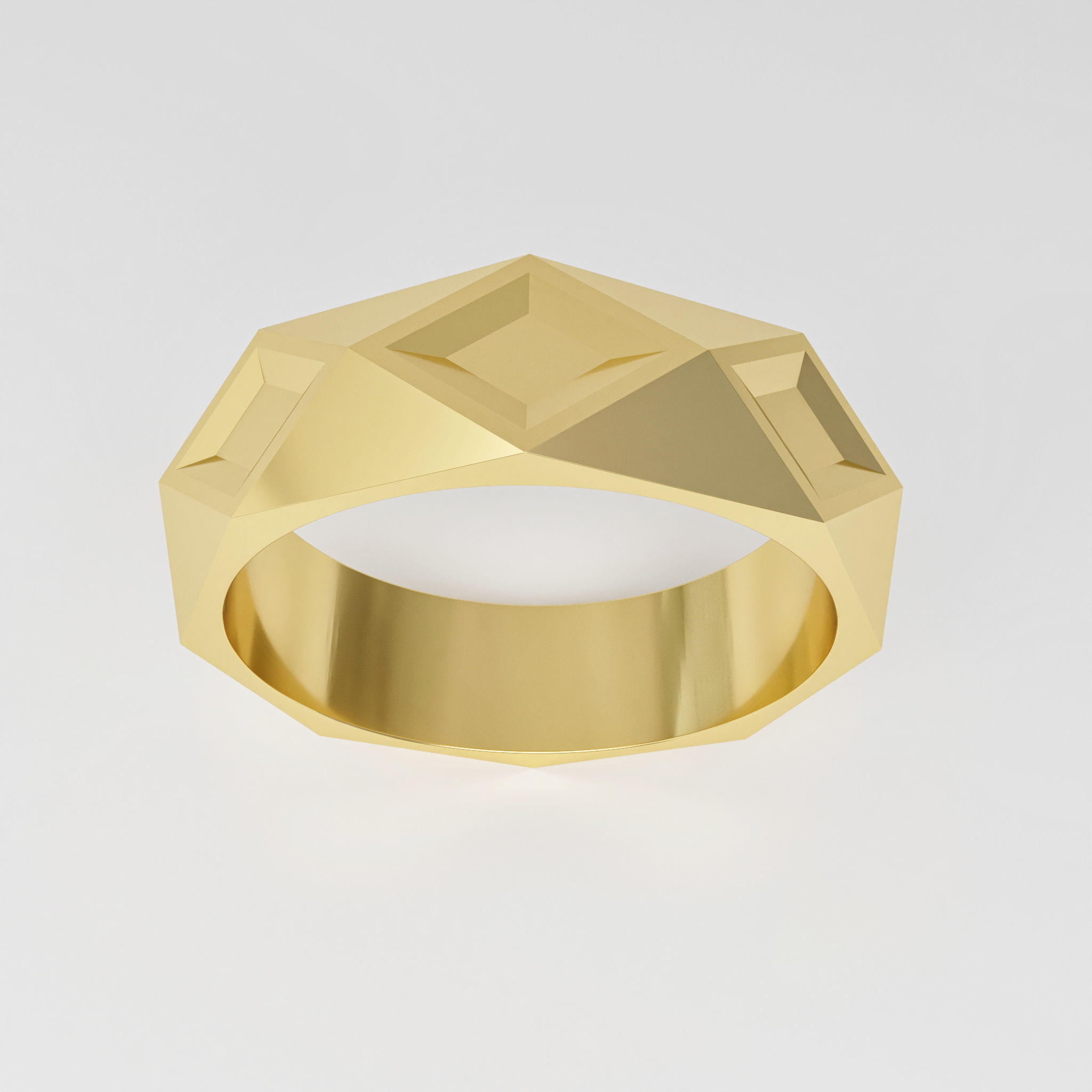 Romboid ring 3D print model_1