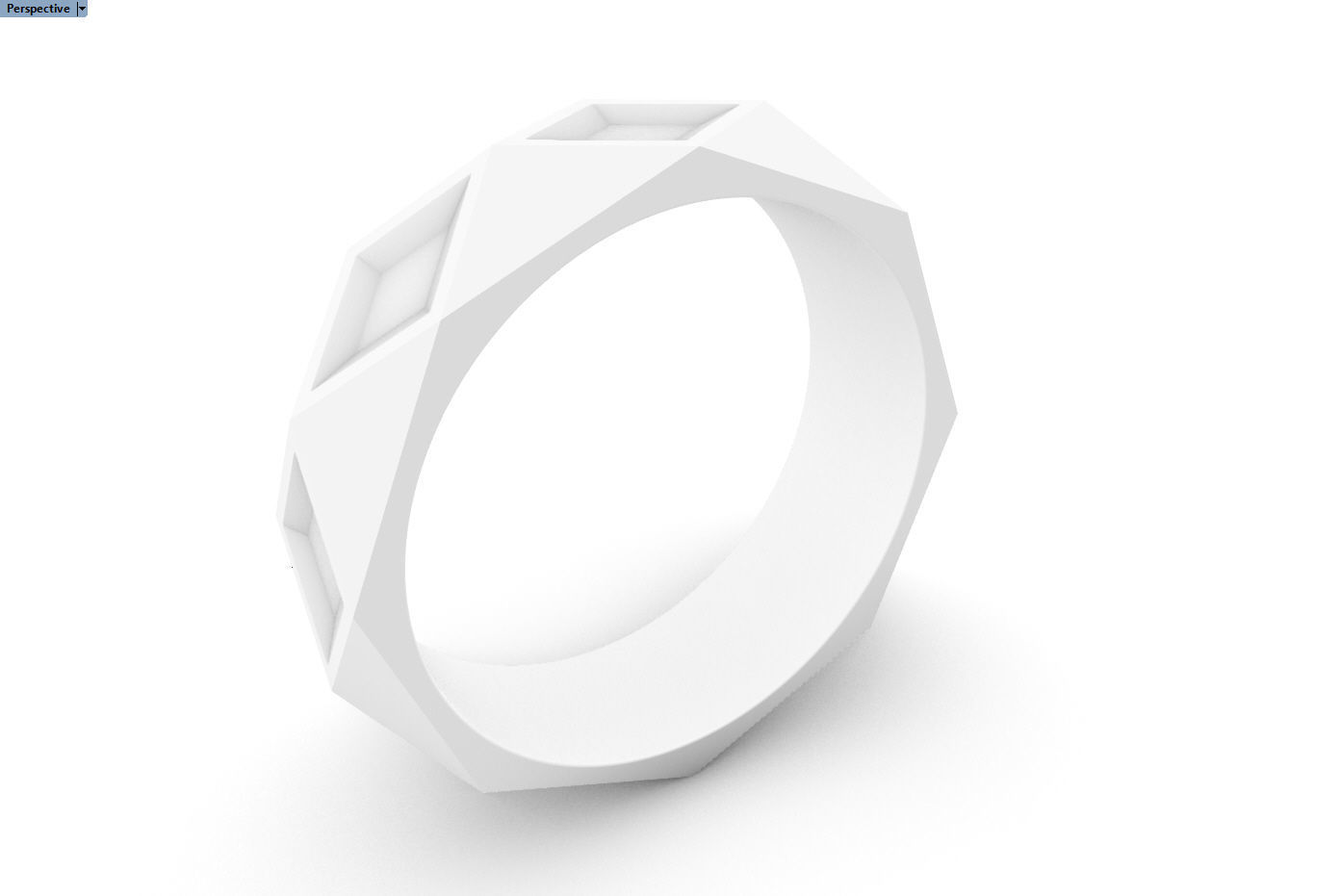 Romboid ring 3D print model_6