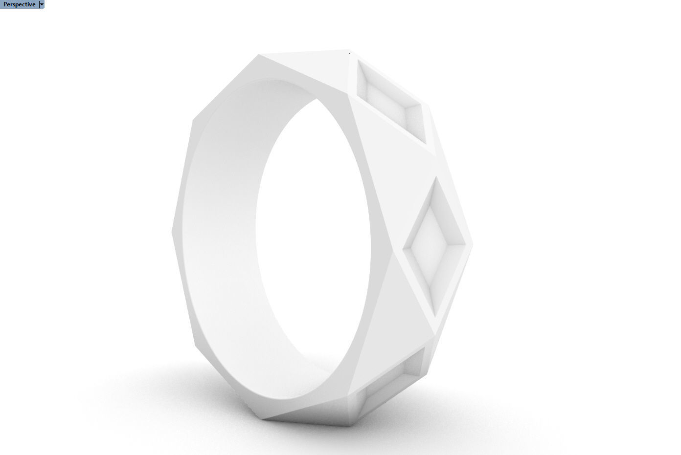 Romboid ring 3D print model_8