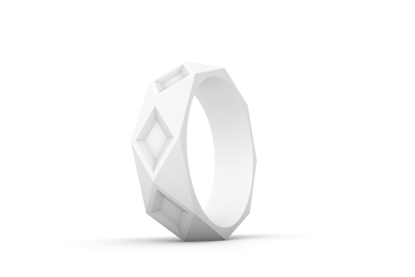 Romboid ring 3D print model_10
