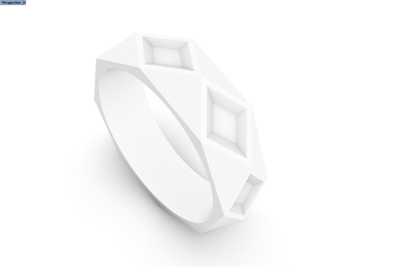 Romboid ring 3D print model_11