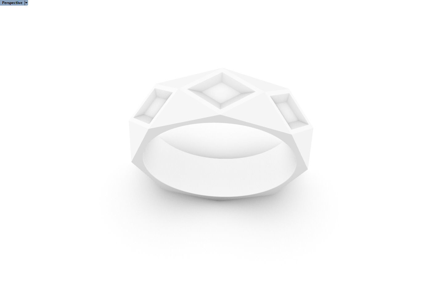 Romboid ring 3D print model_9