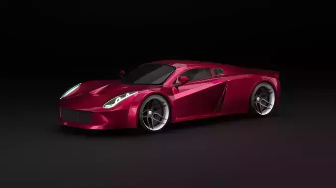 A sports car Low-poly 3D model