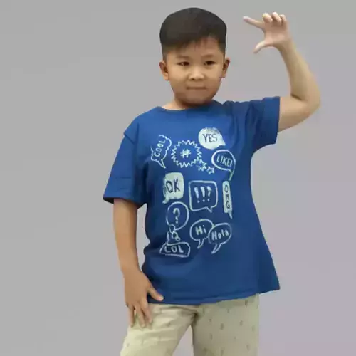 A Fat Boy Standing Alone with Superstar Pose 