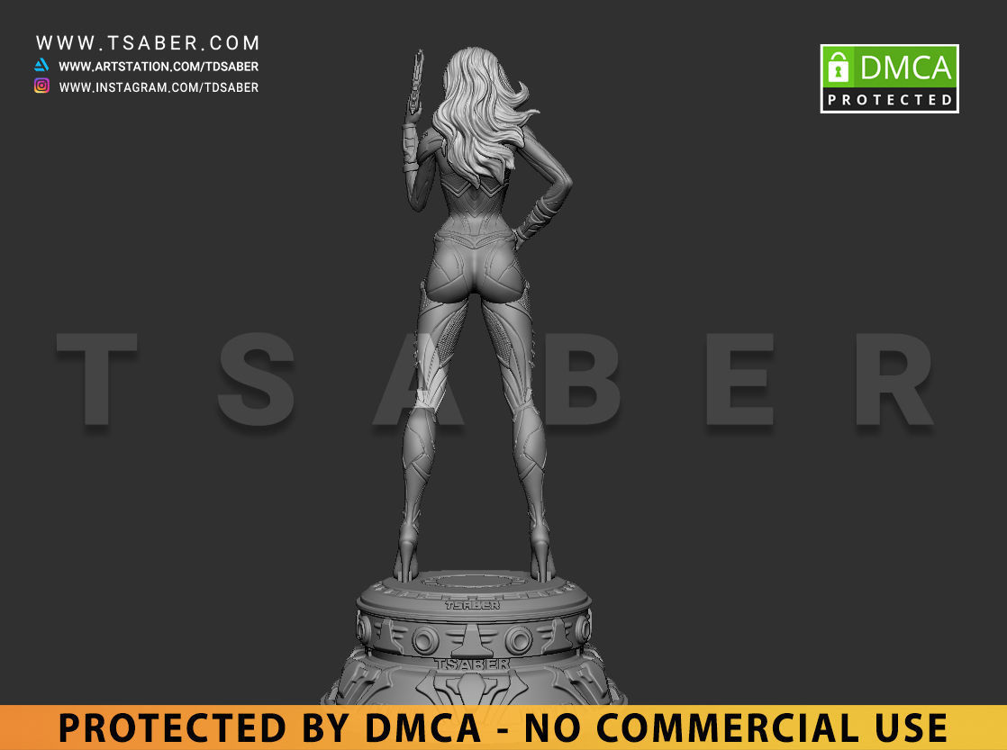 Black Widowmaker Statue - Zbrush Sculpture - Tsaber 3D print model_14