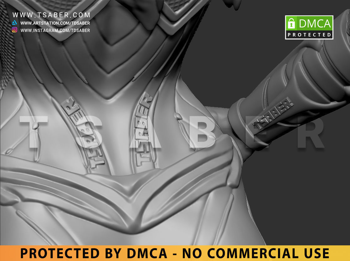 Black Widowmaker Statue - Zbrush Sculpture - Tsaber 3D print model_3