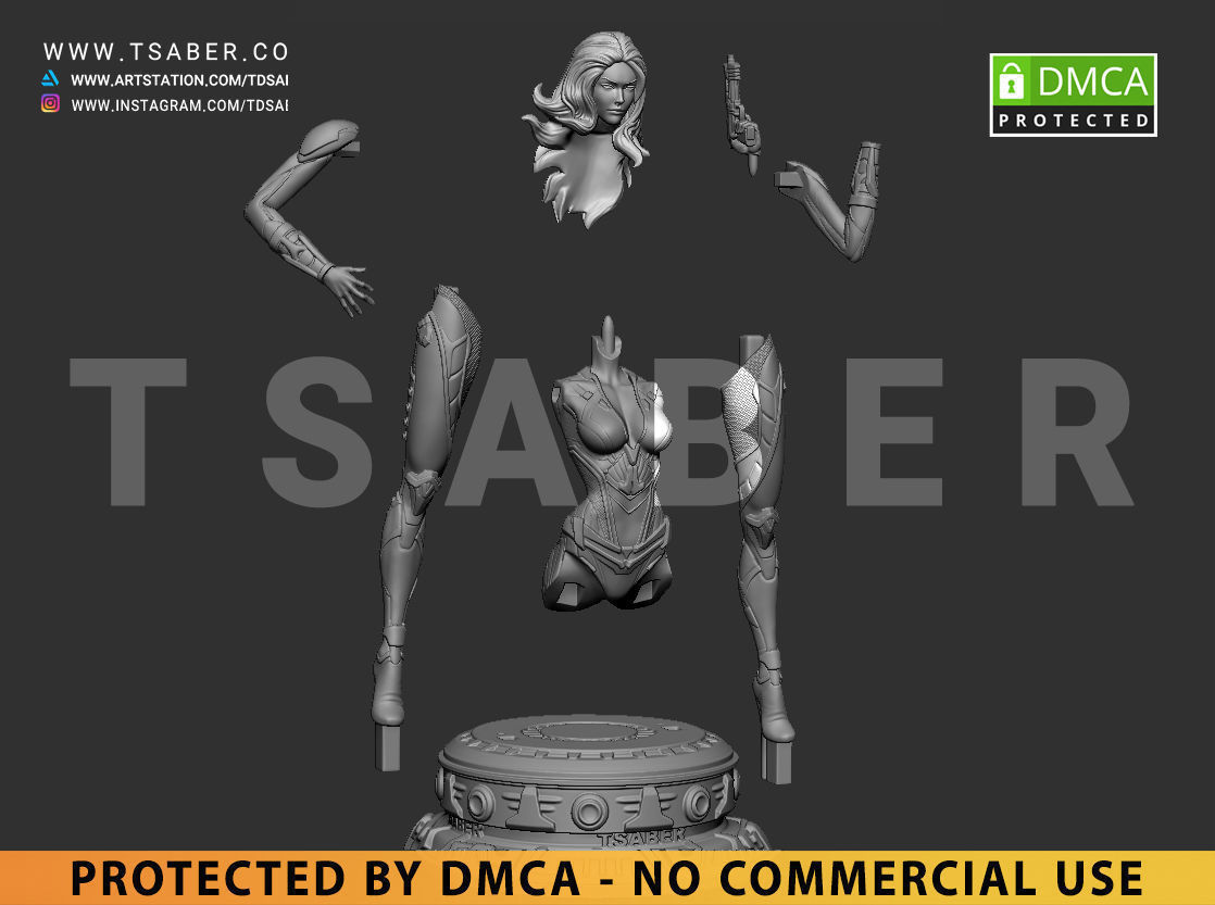 Black Widowmaker Statue - Zbrush Sculpture - Tsaber 3D print model_5