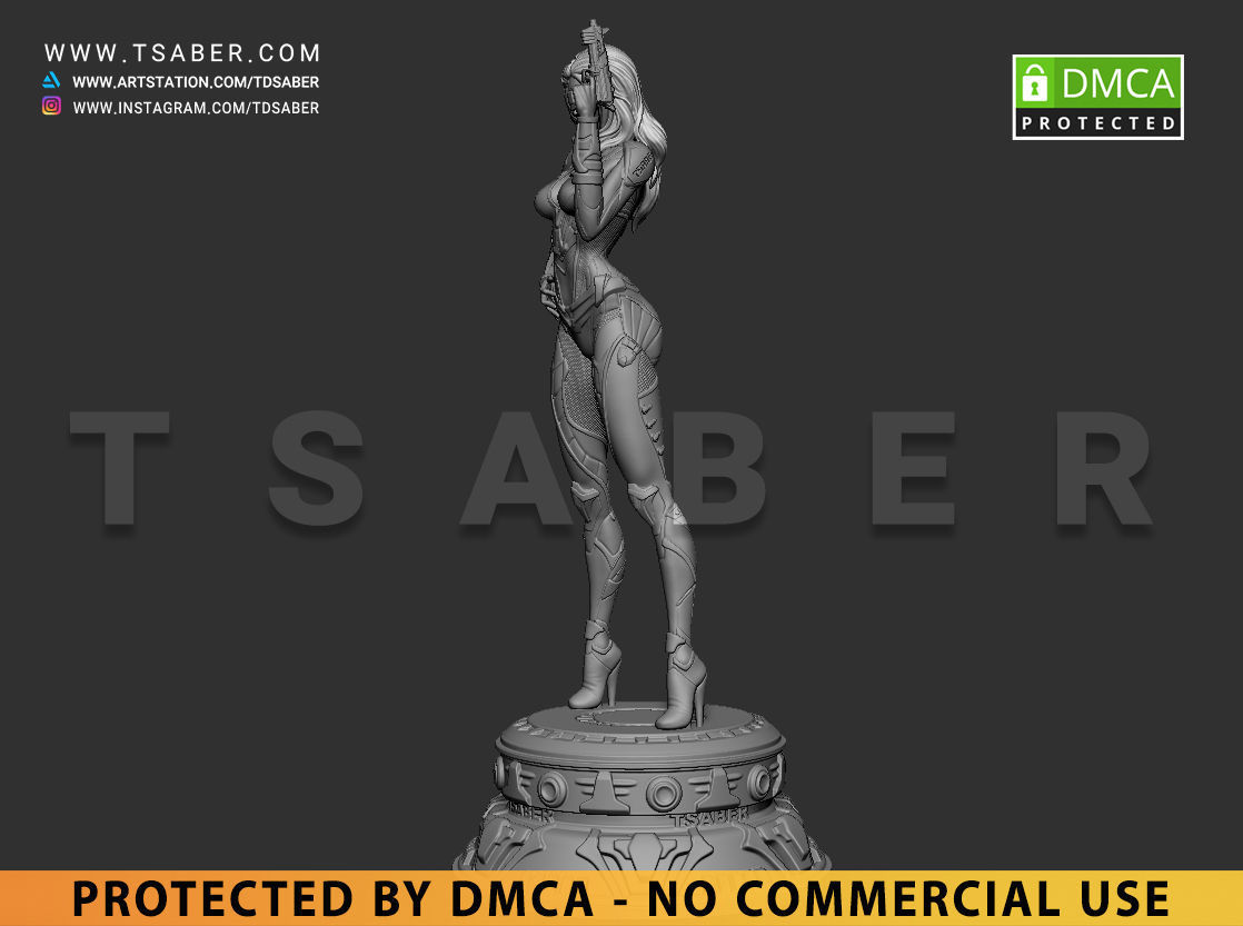 Black Widowmaker Statue - Zbrush Sculpture - Tsaber 3D print model_10