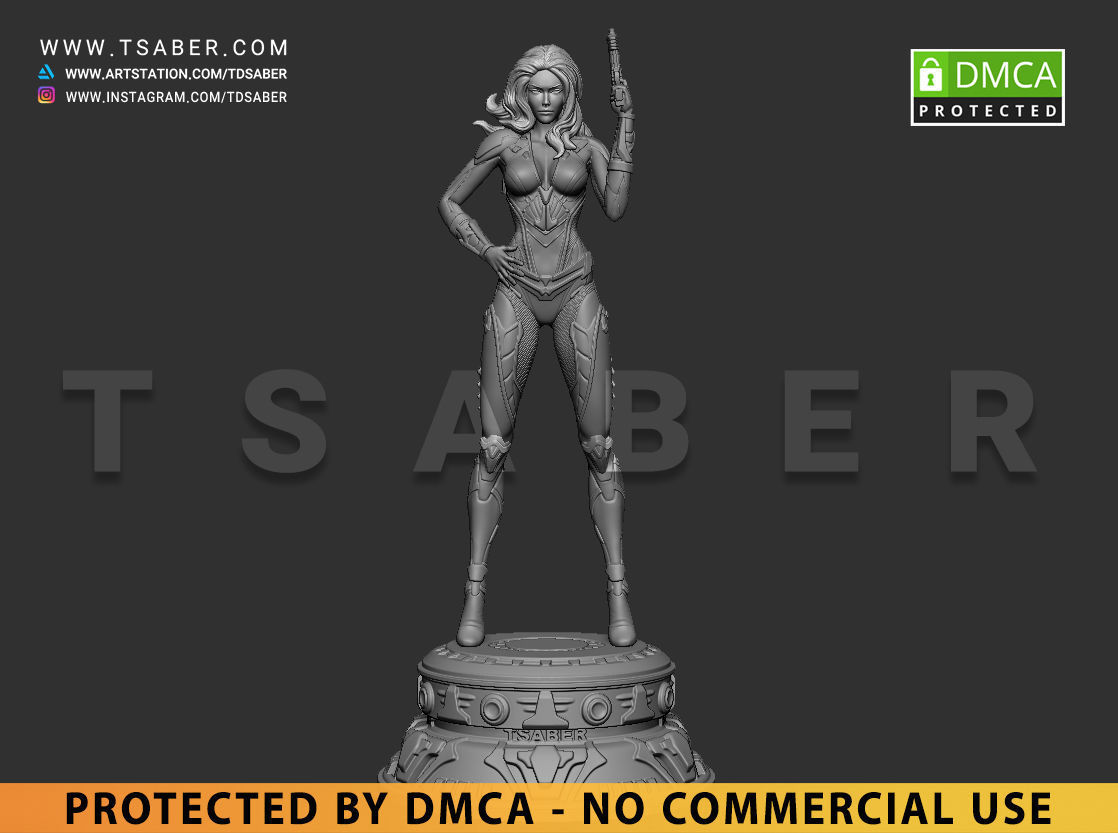 Black Widowmaker Statue - Zbrush Sculpture - Tsaber 3D print model_8