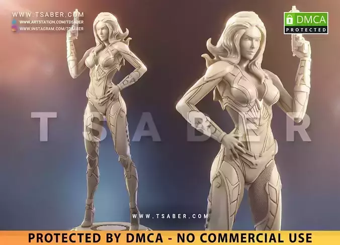 Black Widowmaker Statue - Zbrush Sculpture - Tsaber 3D print model