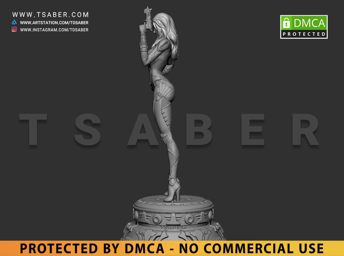 Black Widowmaker Statue - Zbrush Sculpture - Tsaber 3D print model_11